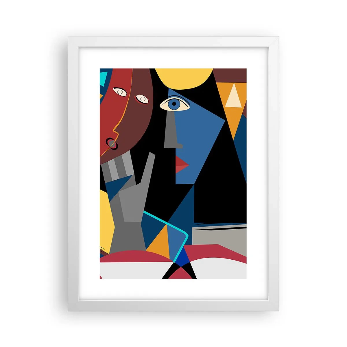 Poster in einem weißen Rahmen - Gespräch zwischen Kubisten - 30x40 cm