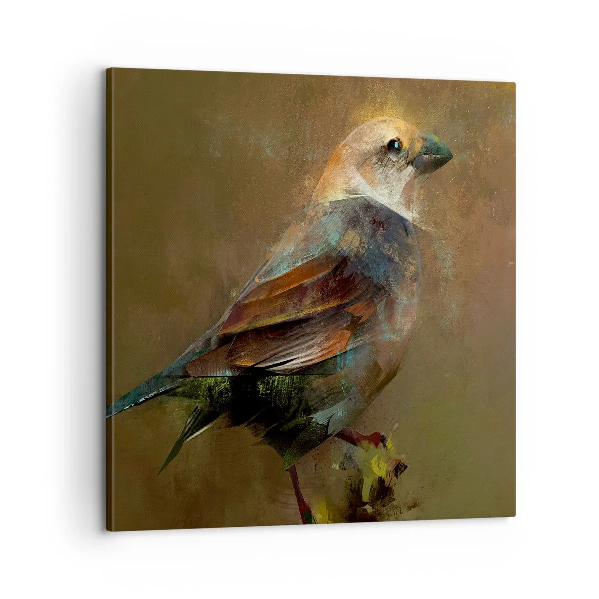 Bild auf Leinwand - Leinwandbild - Ein Spatz, ein kleines Vögelchen - 60x60 cm