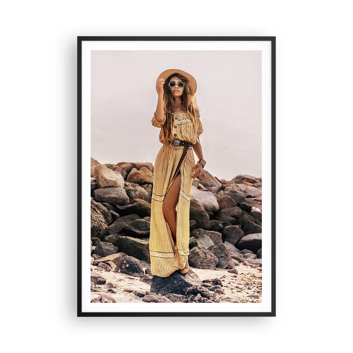 Poster in einem schwarzem Rahmen - Die Magie der Steine - 70x100 cm