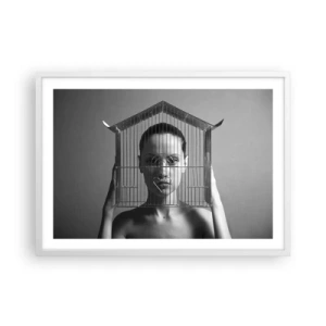 Poster in einem weißen Rahmen - Ein leicht surreales Portrait - 70x50 cm