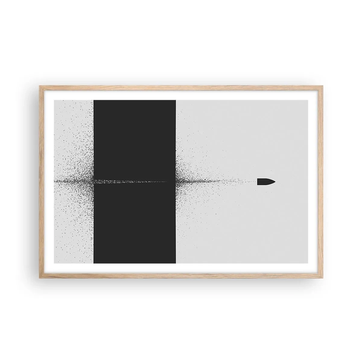 Poster in einem Rahmen aus heller Eiche - Direkt zum Ziel - 91x61 cm