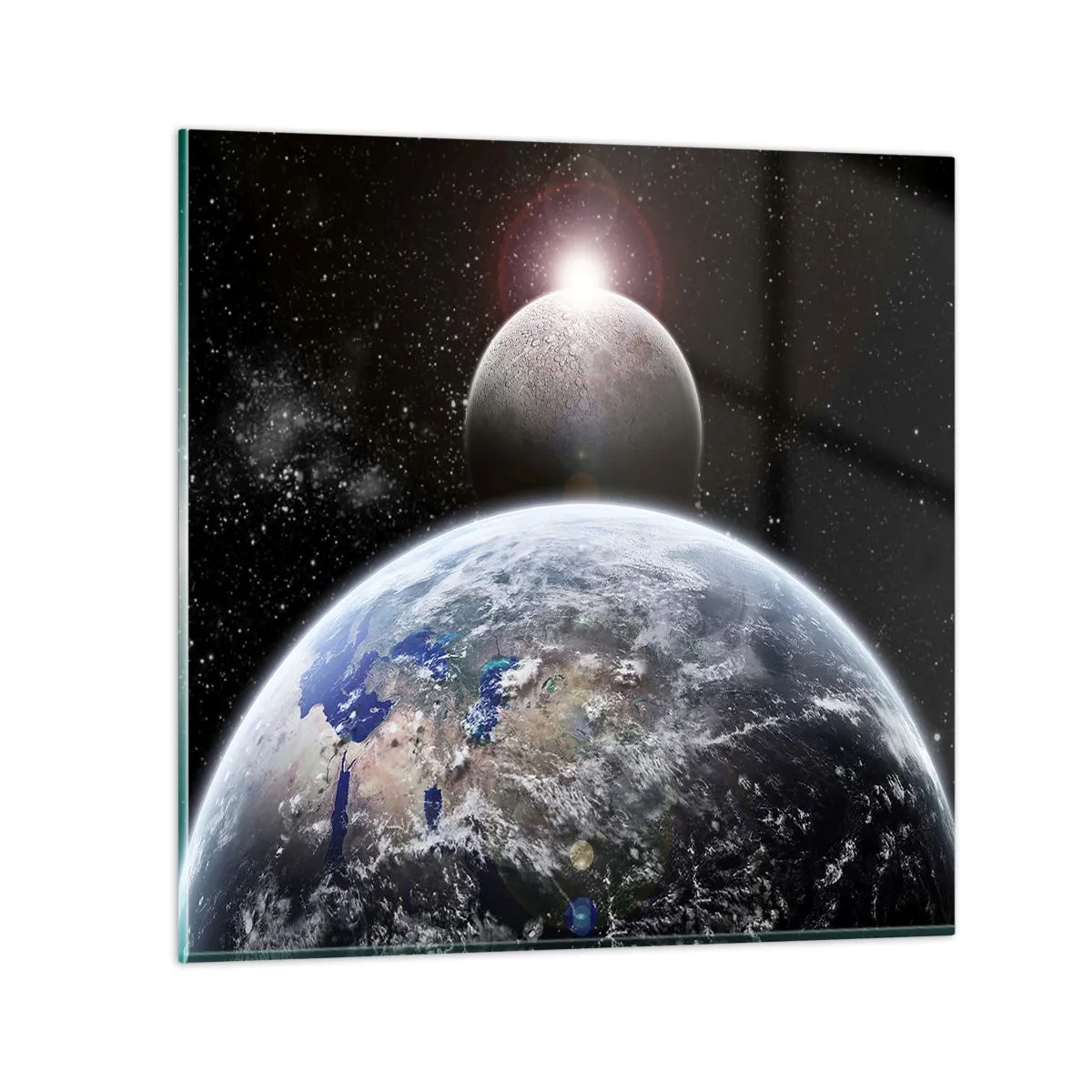Glasbild - Bild auf glas - Weltraumlandschaft - Sonnenaufgang - 30x30 cm