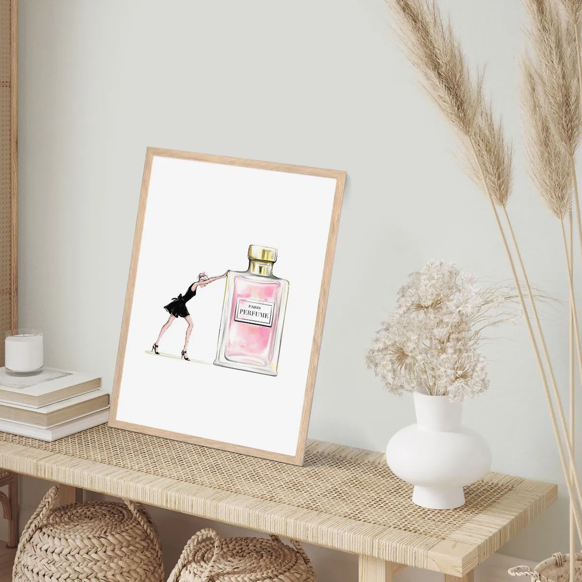 Poster in einem Rahmen aus heller Eiche - Essenz der Weiblichkeit - 30x40 cm