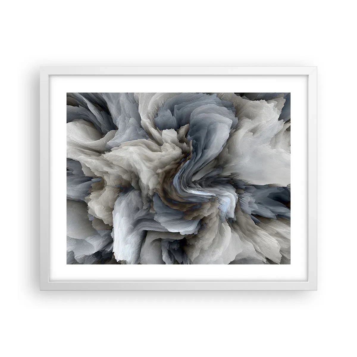 Poster in einem weißen Rahmen - Stein und Blume - 50x40 cm