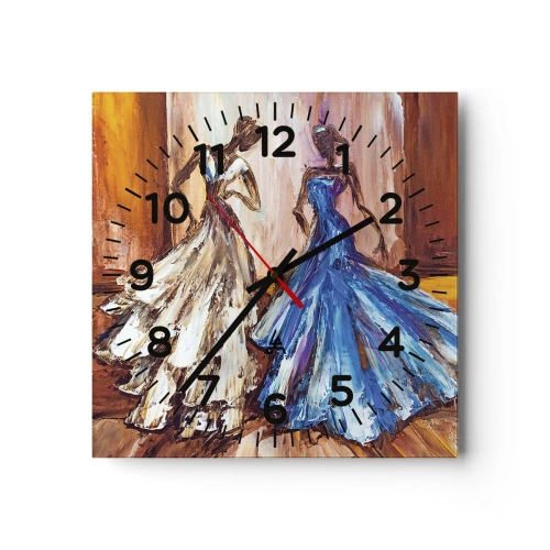 Wanduhr - Glasuhr - Ein dankbares Duo - 40x40 cm