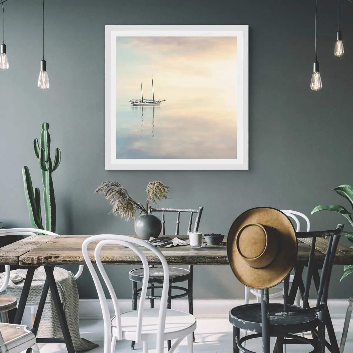 Poster in einem weißen Rahmen - Im Meer der Stille - 30x30 cm