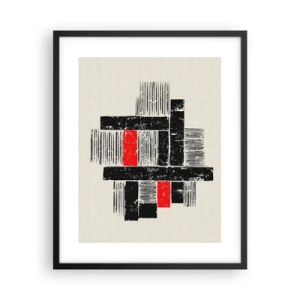 Poster in einem schwarzem Rahmen - Rot und Schwarz - 40x50 cm