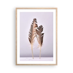 Poster in einem Rahmen aus heller Eiche - Gegen das Nichts - 50x70 cm