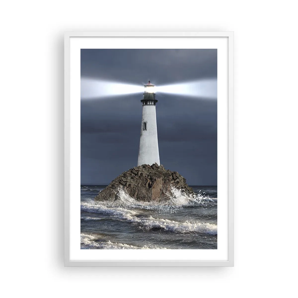 Poster in einem weißen Rahmen - Hier... hier... hier! - 50x70 cm