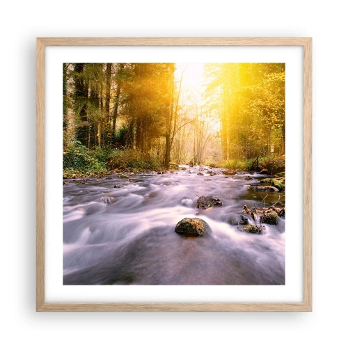 Poster in einem Rahmen aus heller Eiche - Malachit im Silber- und Goldrahmen - 50x50 cm