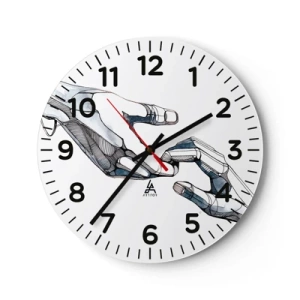 Wanduhr - Glasuhr - Eine gute Geste - 30x30 cm