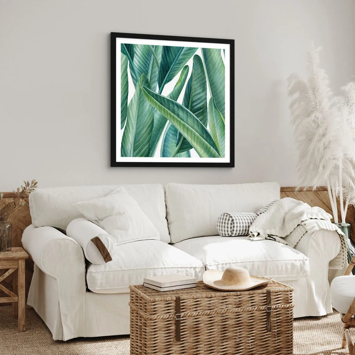 Poster in einem schwarzem Rahmen - An und für sich Grün - 50x50 cm
