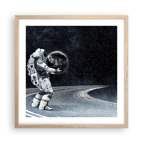 Poster in einem Rahmen aus heller Eiche - Auf der Milchstraße - 50x50 cm