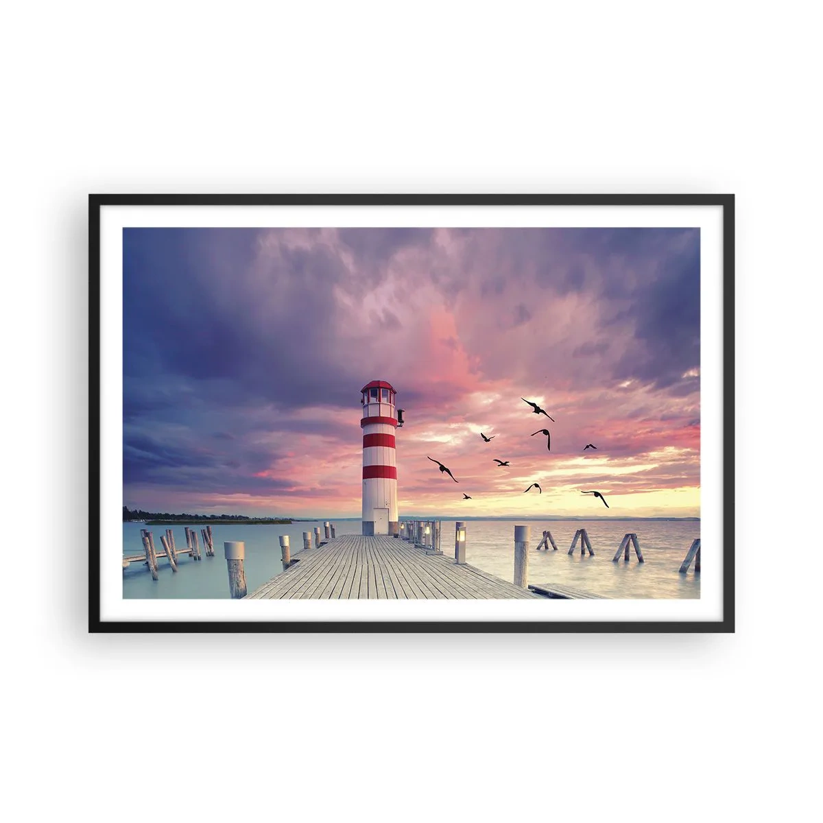 Poster in einem schwarzem Rahmen - Es ist Zeit zum Hafen zu gehen - 91x61 cm