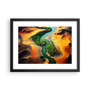 Poster in einem schwarzem Rahmen - Lebensspendender Fluss - 40x30 cm