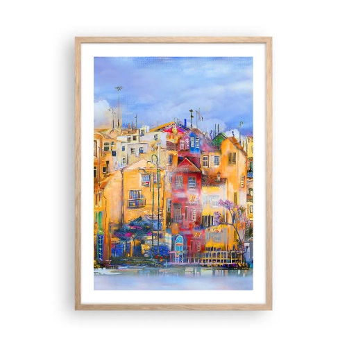 Poster in einem Rahmen aus heller Eiche - Wir sind zusammen - 50x70 cm