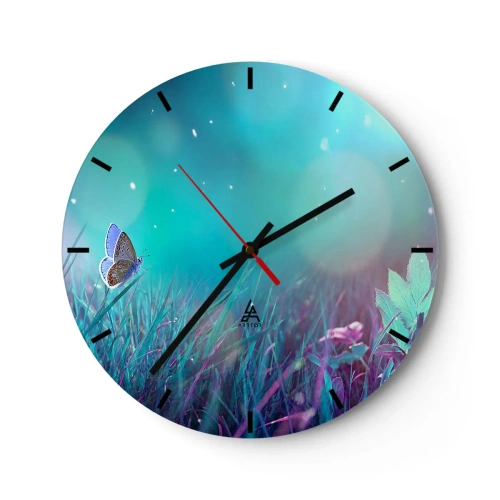 Wanduhr - Glasuhr - Das geheime Leben der Wiese - 40x40 cm
