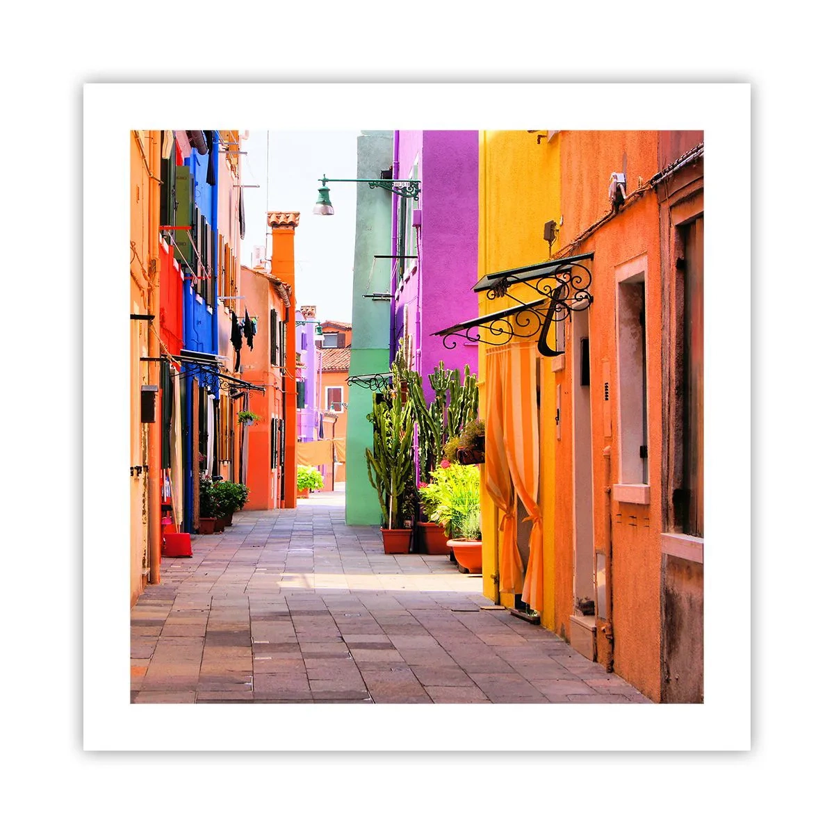 Poster - Regenbogengasse - 50x50 cm