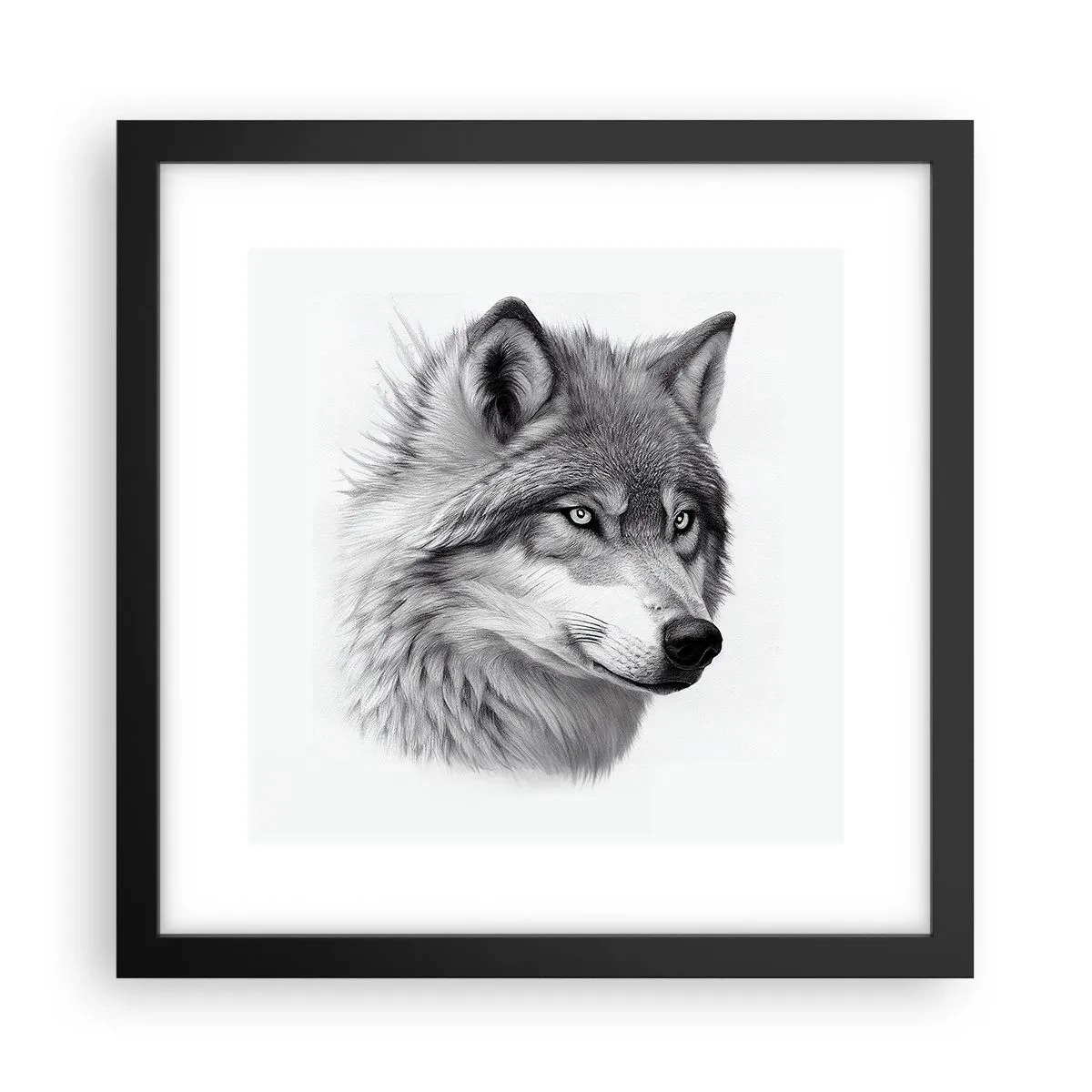 Poster in einem schwarzem Rahmen - Alpha – ohne Zweifel - 30x30 cm