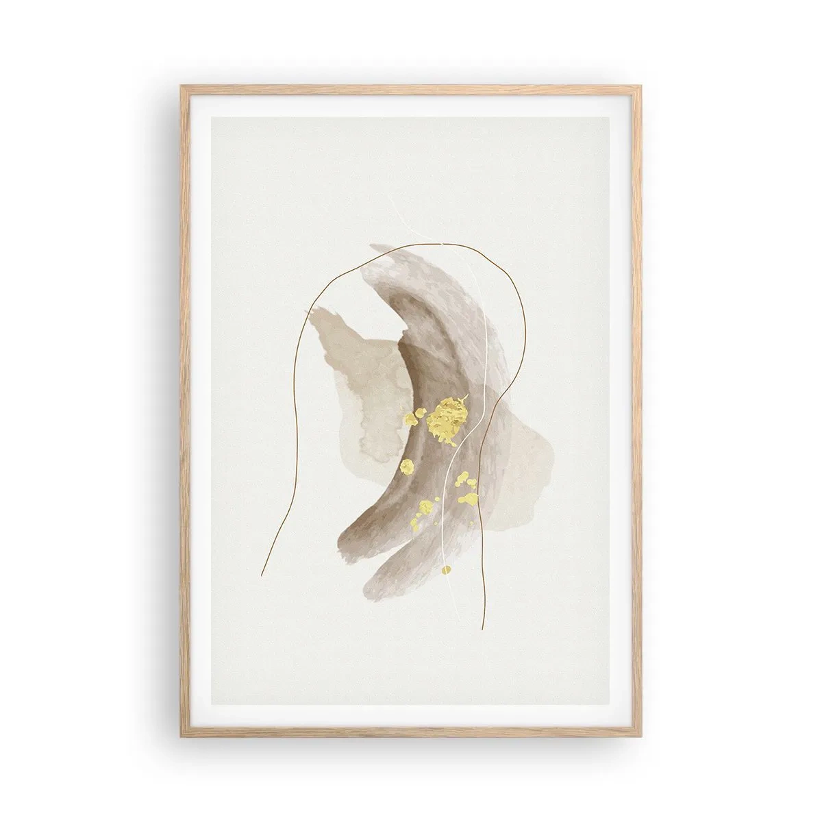 Poster in einem Rahmen aus heller Eiche - Im Weltraum begegnet - 70x100 cm