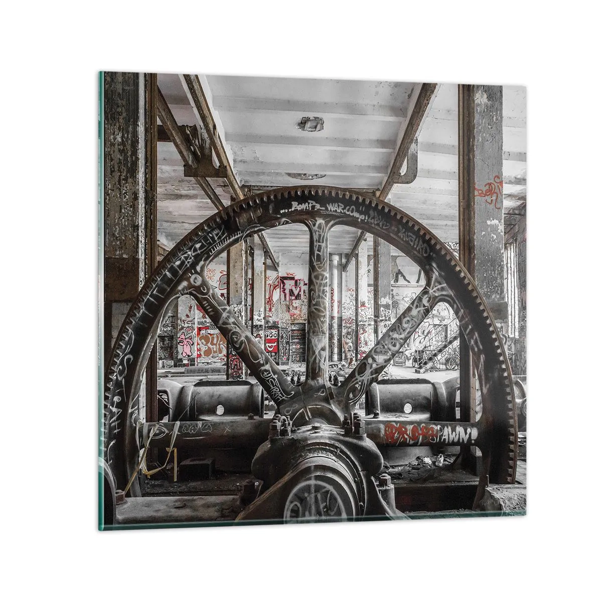 Glasbild - Bild auf glas - Das geheime Leben der Fabrik - 50x50 cm