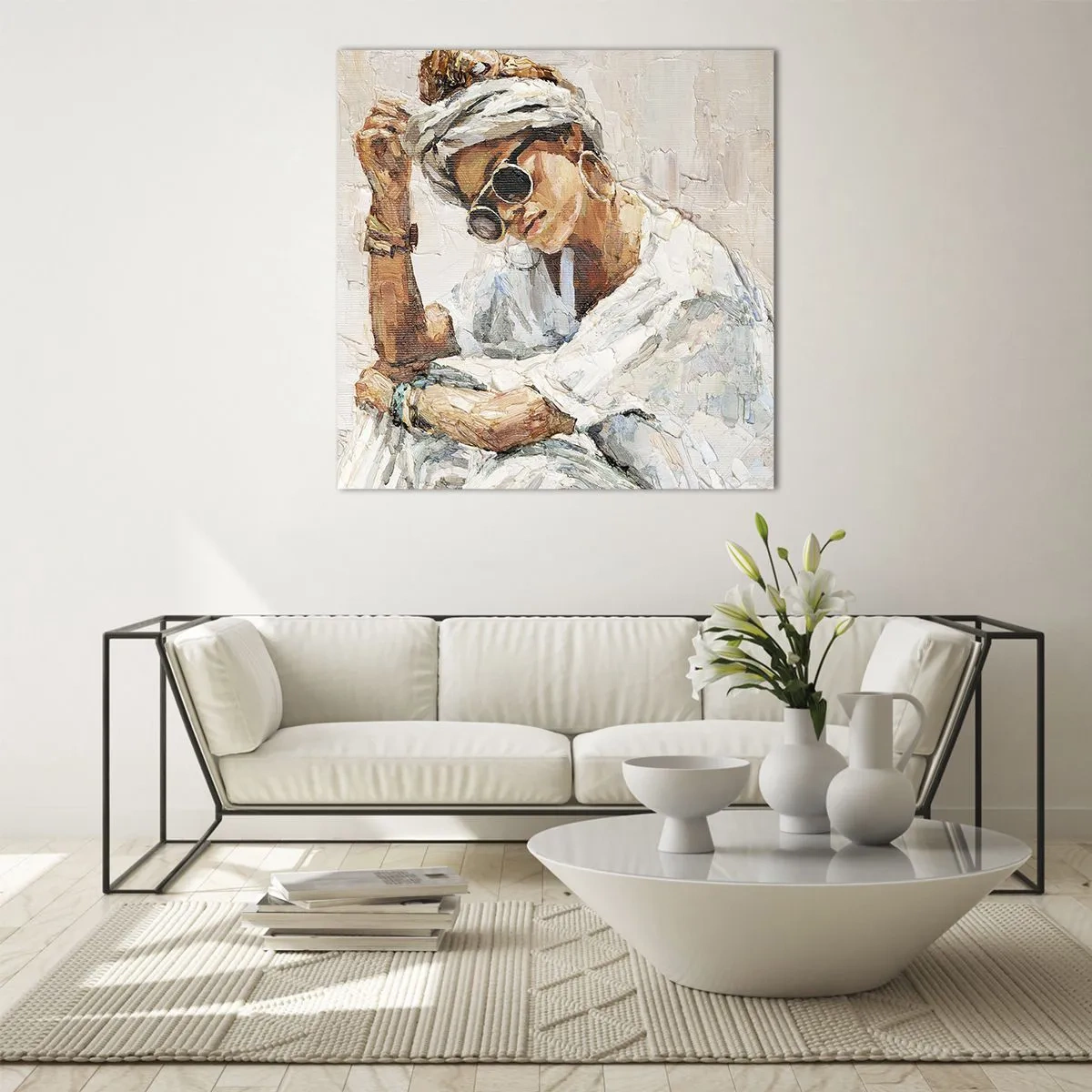 Glasbild - Bild auf glas - Porträt in voller Sonne - 60x60 cm