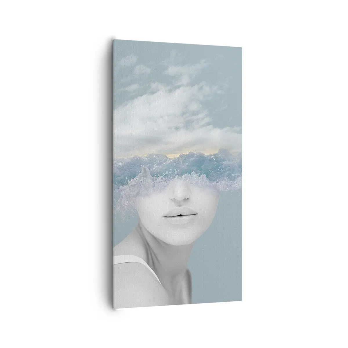 Bild auf Leinwand - Leinwandbild - Mit dem Kopf in den Wolken - 65x120 cm