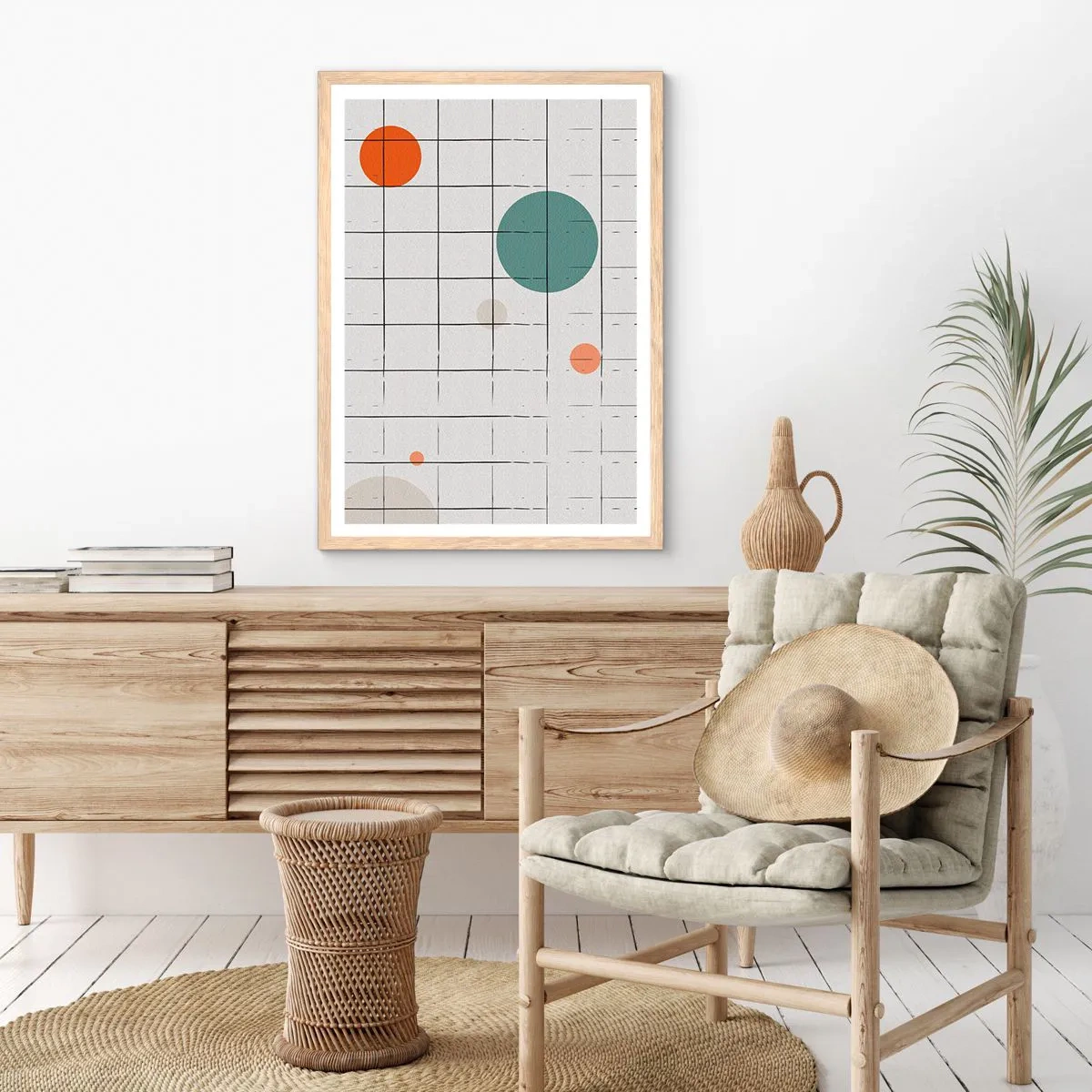 Poster in einem Rahmen aus heller Eiche - Gefangen. Wir oder sie? - 70x100 cm