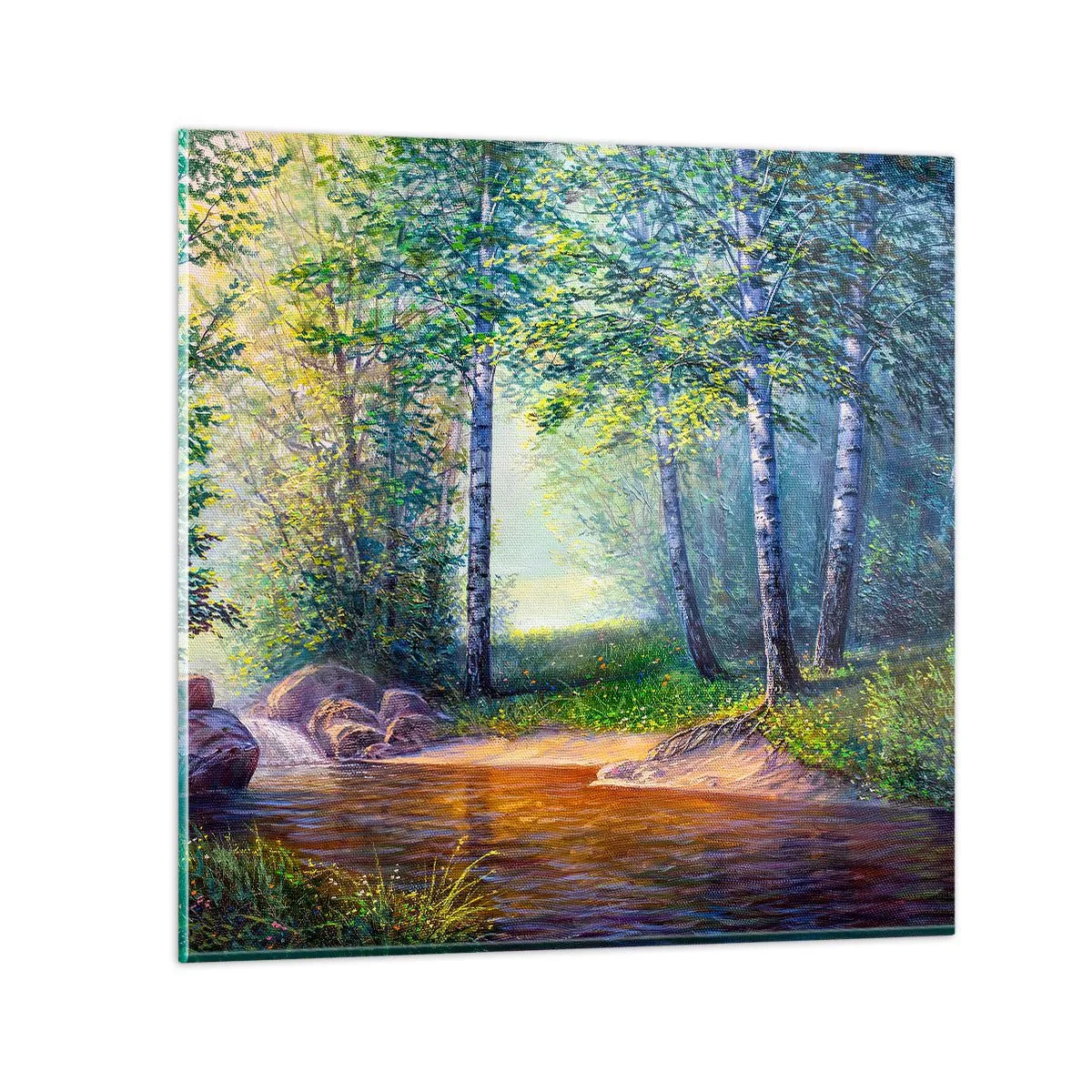 Glasbild - Bild auf glas - Idyllische Landschaft - 60x60 cm