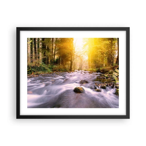 Poster in einem schwarzem Rahmen - Malachit im Silber- und Goldrahmen - 50x40 cm