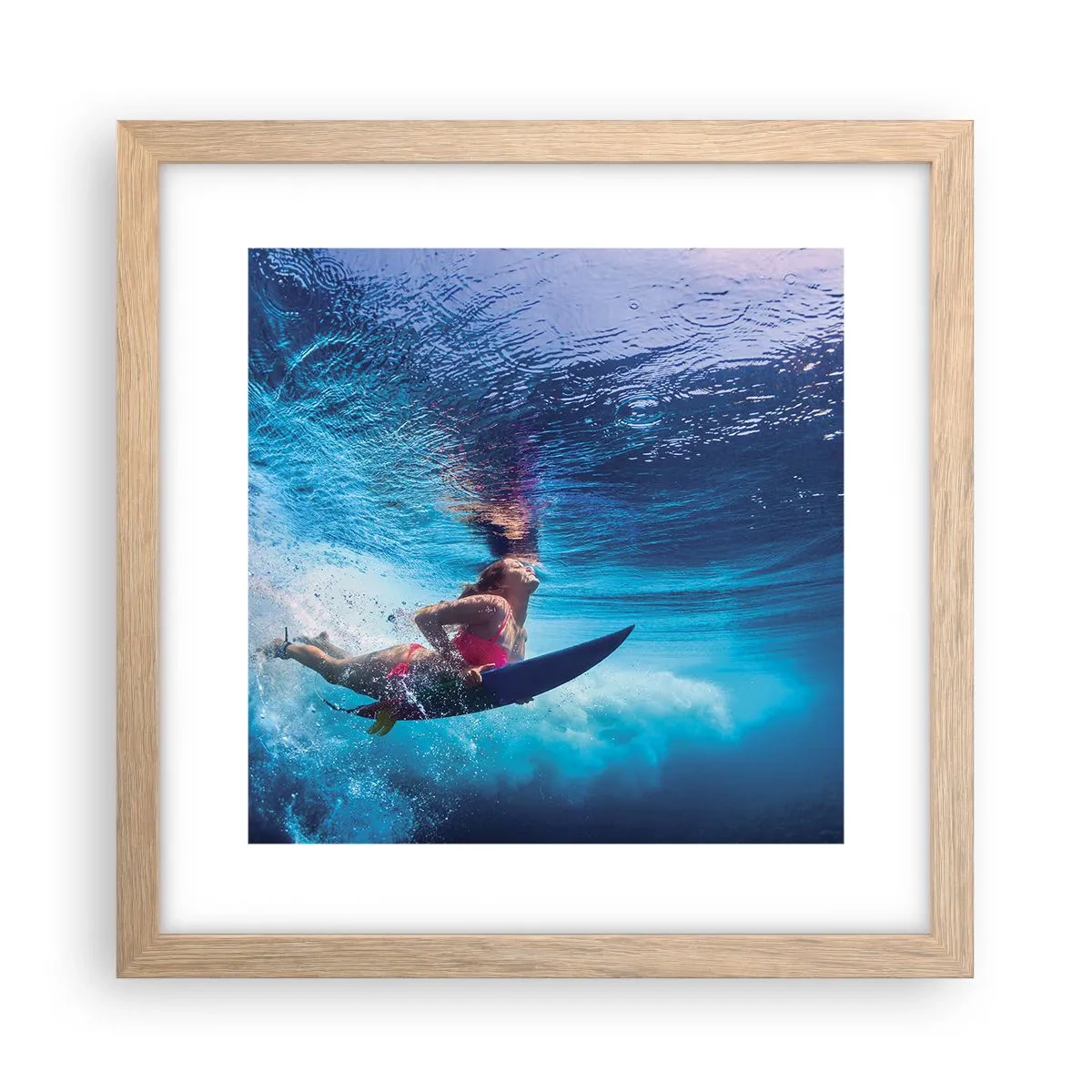 Poster in einem Rahmen aus heller Eiche - Tiefe der Freude - 30x30 cm