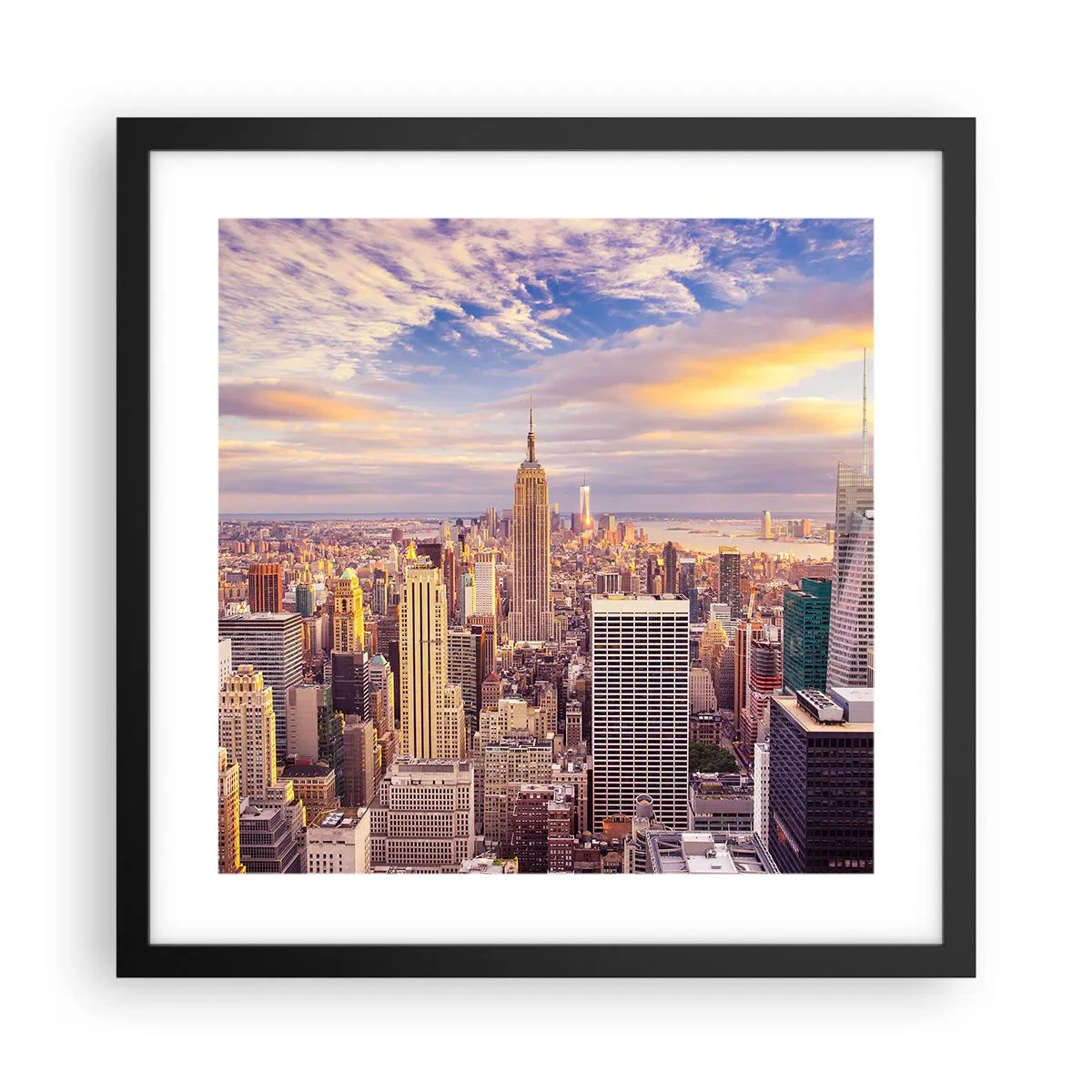 Poster in einem schwarzem Rahmen - Nur nach den Wolken greifen - 40x40 cm