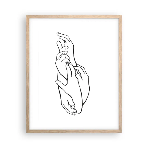 Poster in einem Rahmen aus heller Eiche - Gute Geste - 40x50 cm
