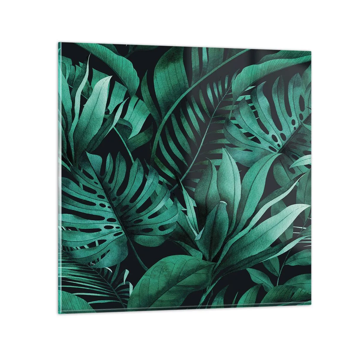 Glasbild - Bild auf glas - Die Tiefe des tropischen Grüns - 30x30 cm