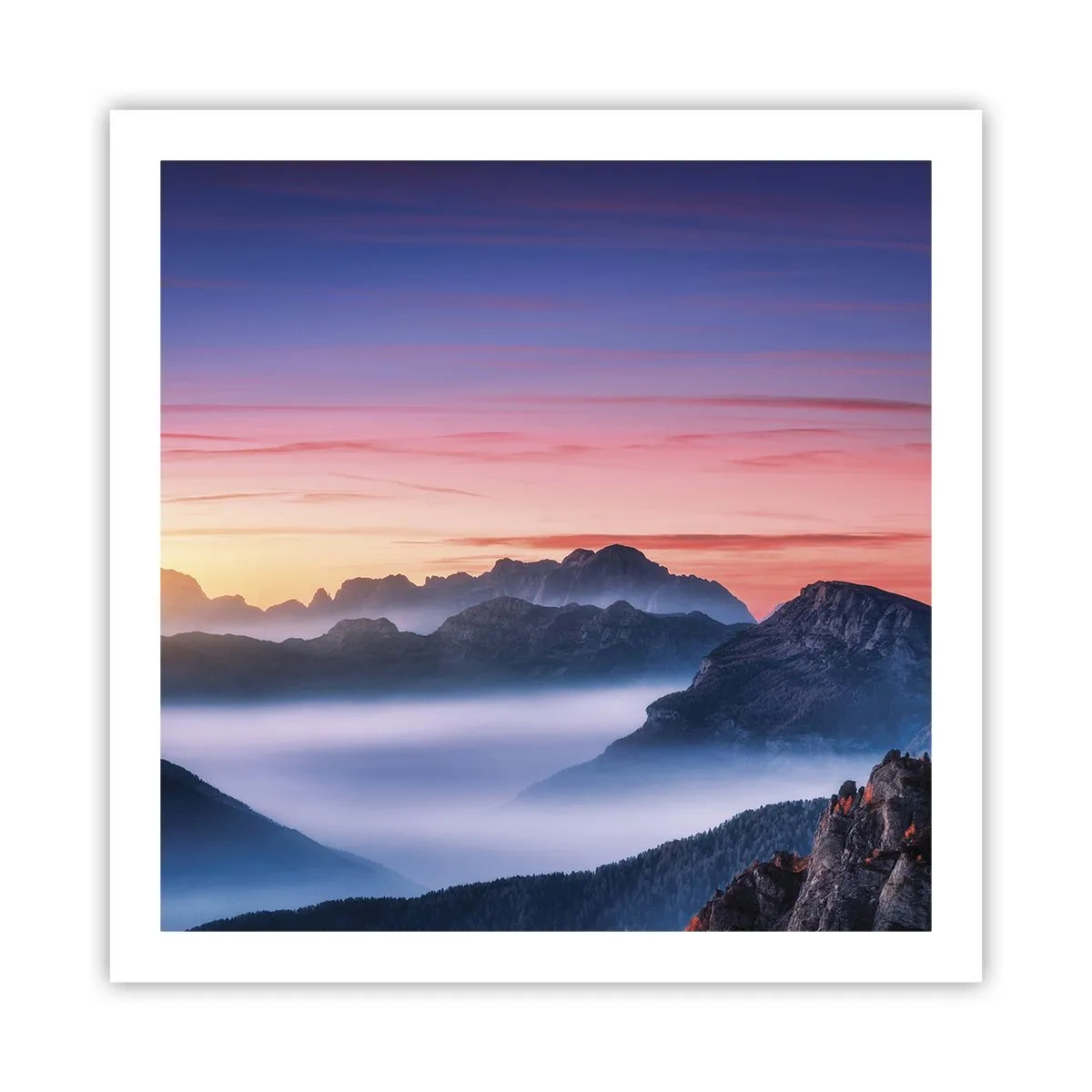 Poster - Über die Täler - 60x60 cm