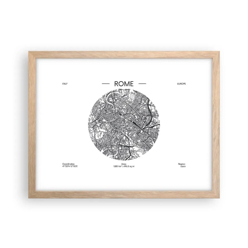 Poster in einem Rahmen aus heller Eiche - Anatomie von Rom - 40x30 cm