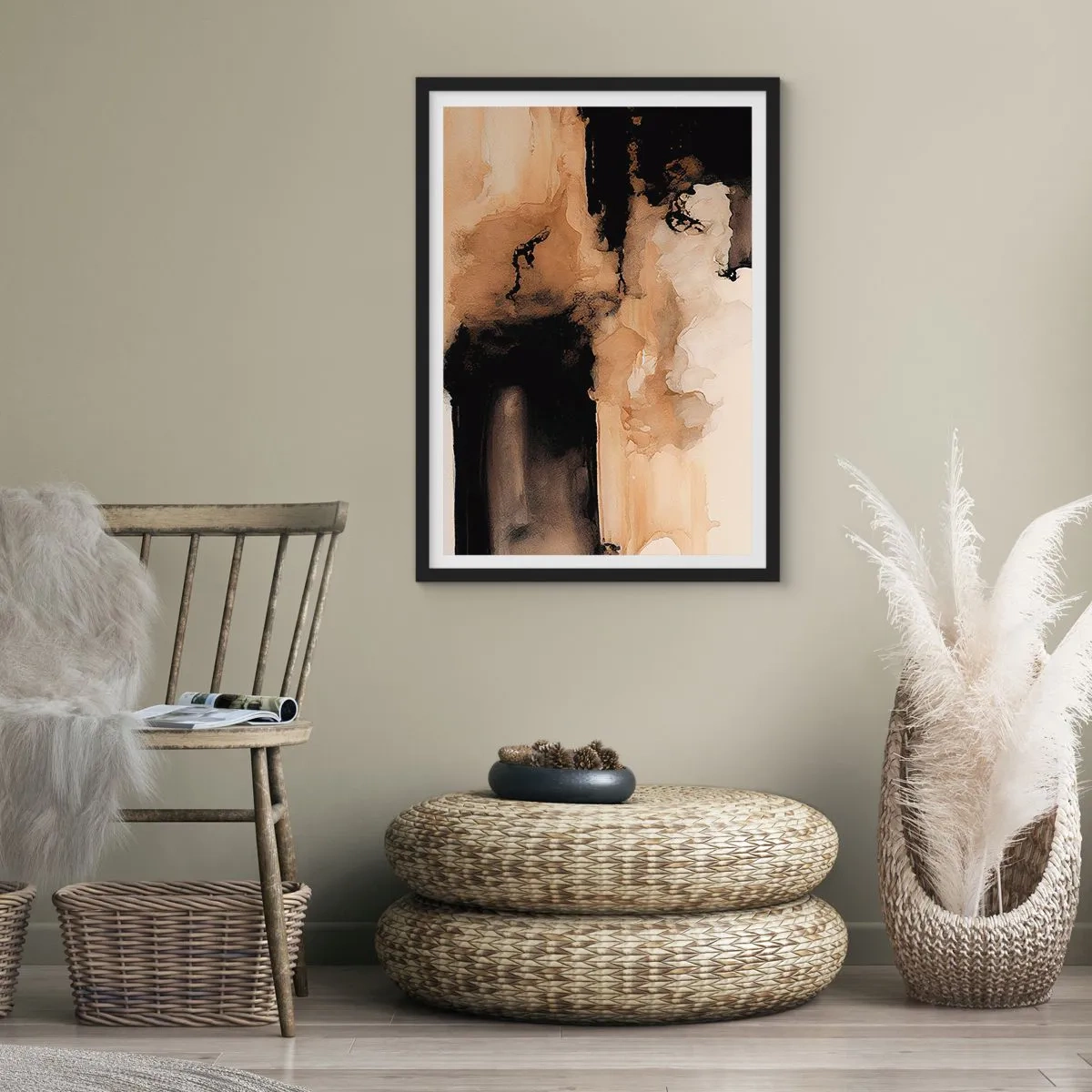 Poster in einem schwarzem Rahmen - Faszinierende Abstraktion - 30x40 cm