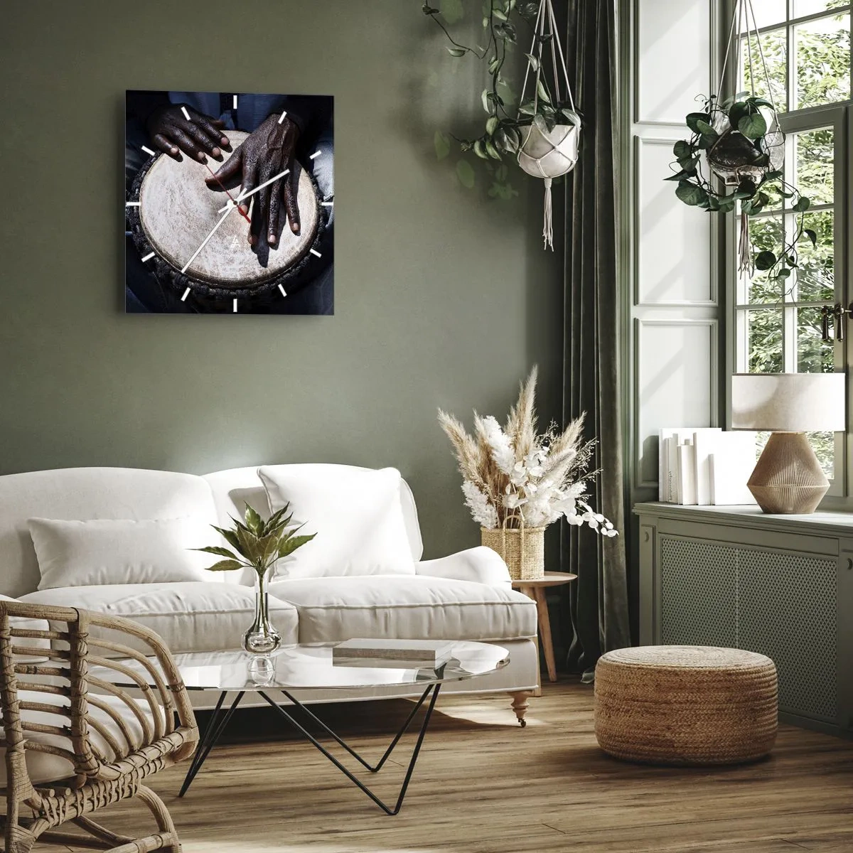 Wanduhr - Glasuhr - Lebe in deinem eigenen Rhythmus - 40x40 cm