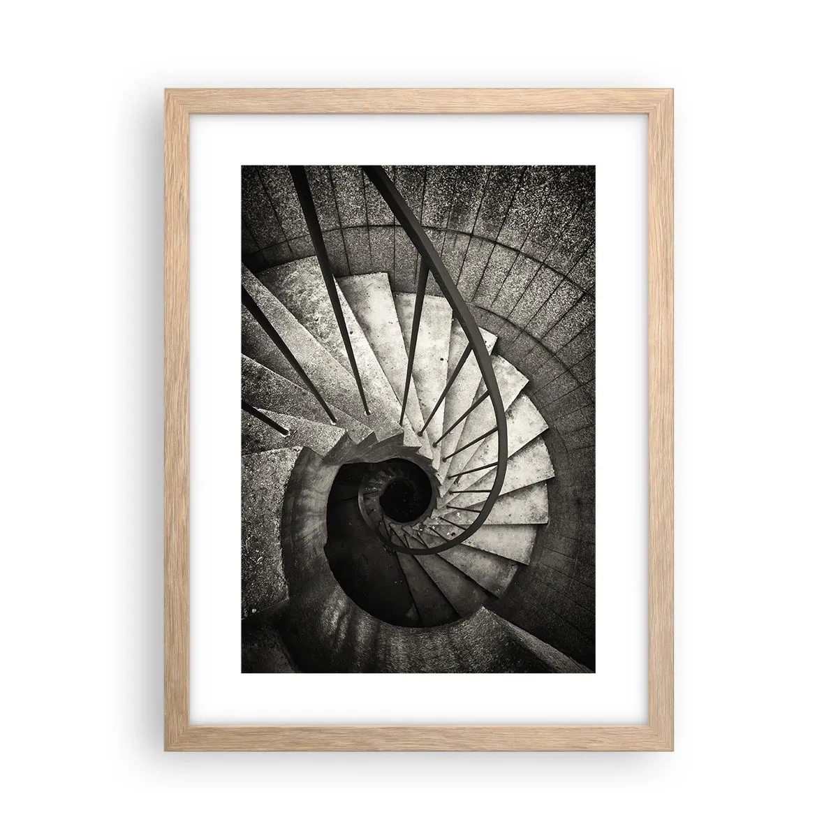 Poster in einem Rahmen aus heller Eiche - Treppe hoch, Treppe runter - 30x40 cm