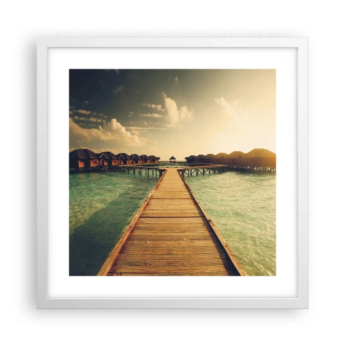 Poster in einem weißen Rahmen - Eine herzliche Einladung - 40x40 cm