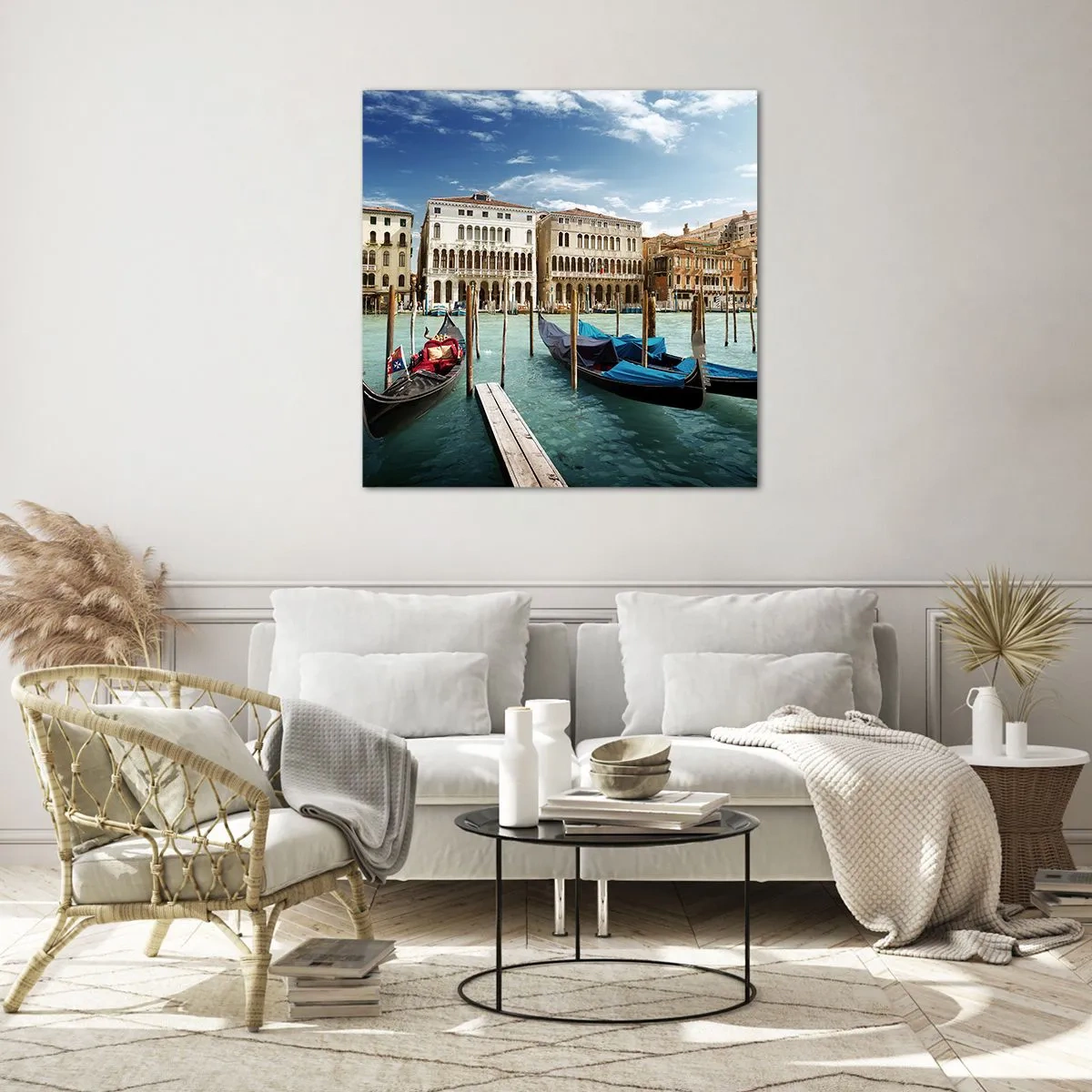 Glasbild - Bild auf glas - Paläste in Blau - 50x50 cm