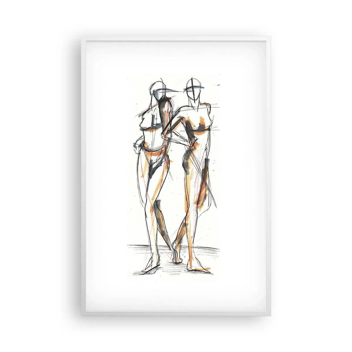 Poster in einem weißen Rahmen - Studie der Gnade - 61x91 cm