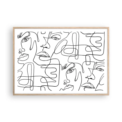 Poster in einem Rahmen aus heller Eiche - In verworrenen Gefühlen - 100x70 cm