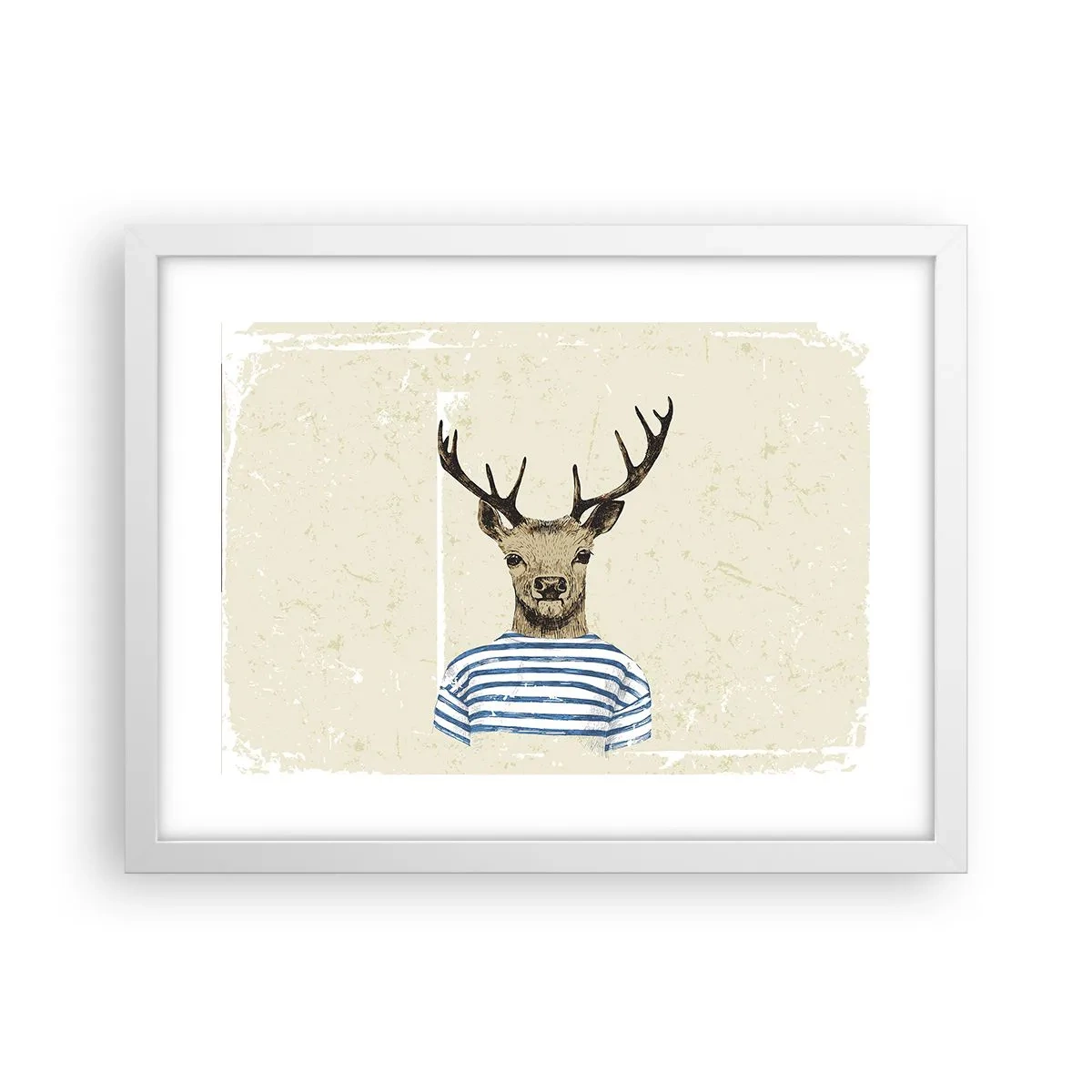 Poster in einem weißen Rahmen - Weil ich gestreifte T-Shirts mag! - 40x30 cm