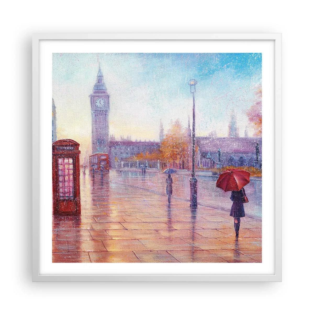 Poster in einem weißen Rahmen - Londoner Herbsttag - 60x60 cm