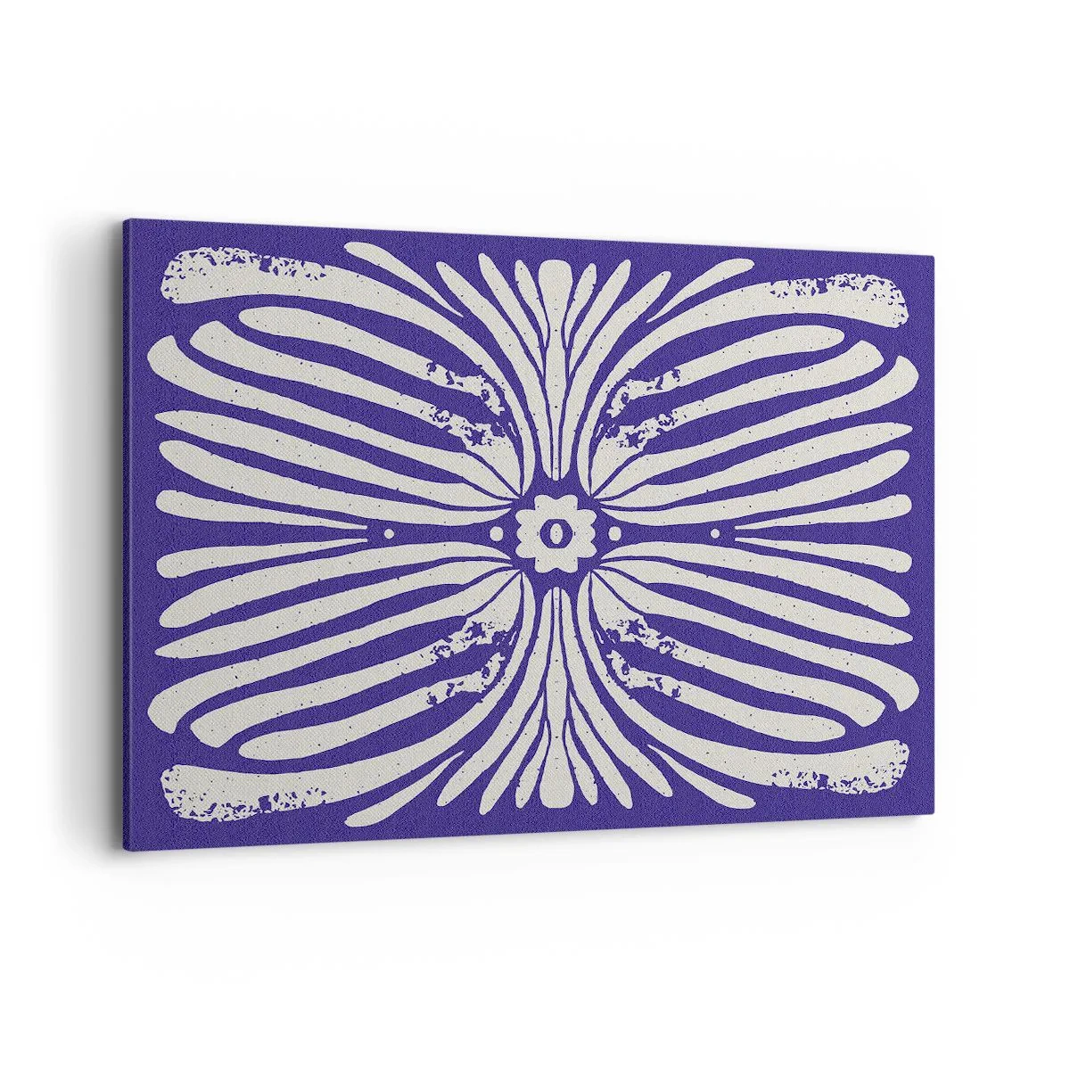 Bild auf Leinwand - Leinwandbild - Ethno-Muster in Lila- und Weißtönen - 100x70cm - Ethnische Inspirationen - Moderne Wanddekoration für Wohnzimmer und Schlafzimmer ARTTOR