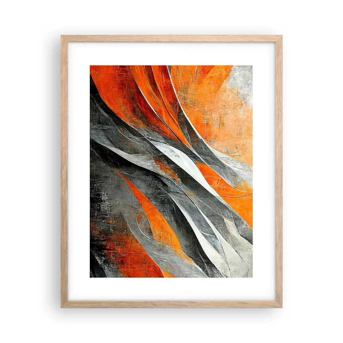 Poster in einem Rahmen aus heller Eiche - Hitze und Kälte - 40x50 cm