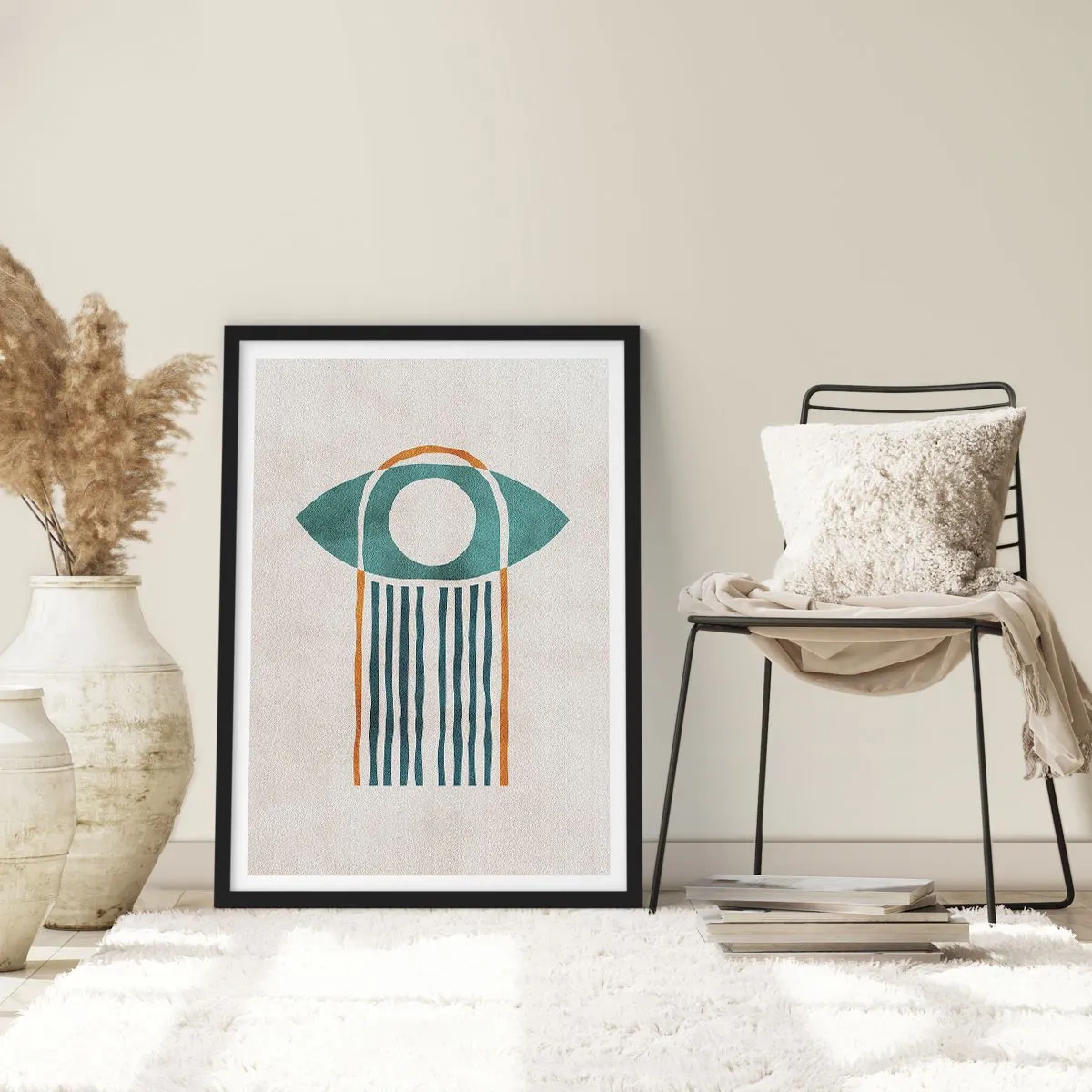 Poster in einem schwarzem Rahmen - Zeichen und Rituale - 70x100 cm