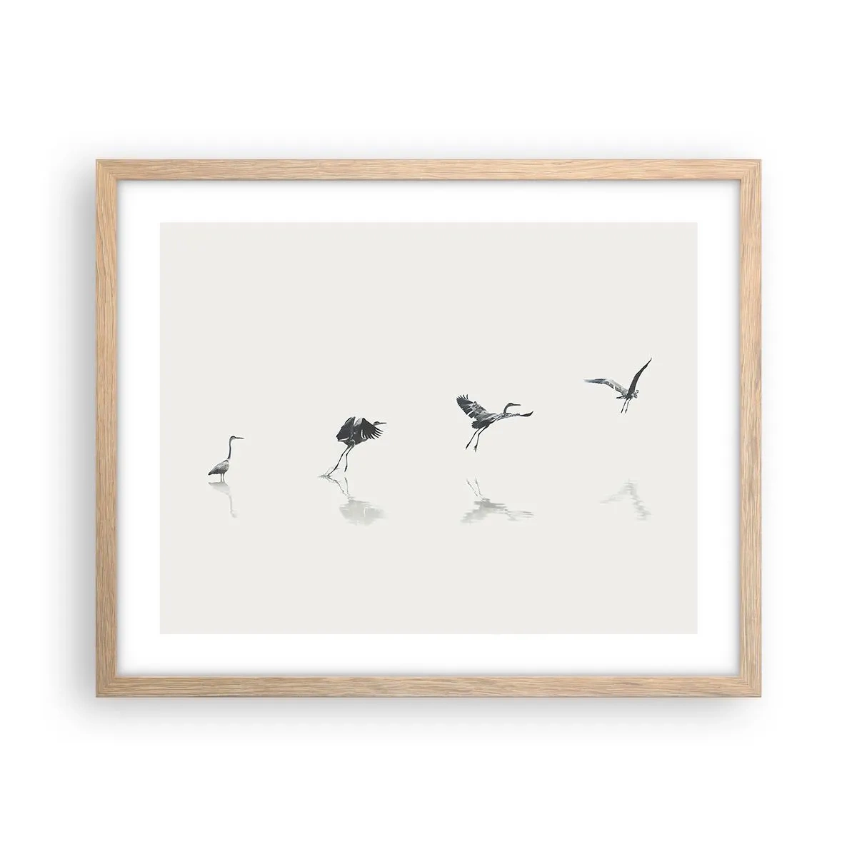 Poster in einem Rahmen aus heller Eiche - Vier einfache Schritte - 50x40 cm