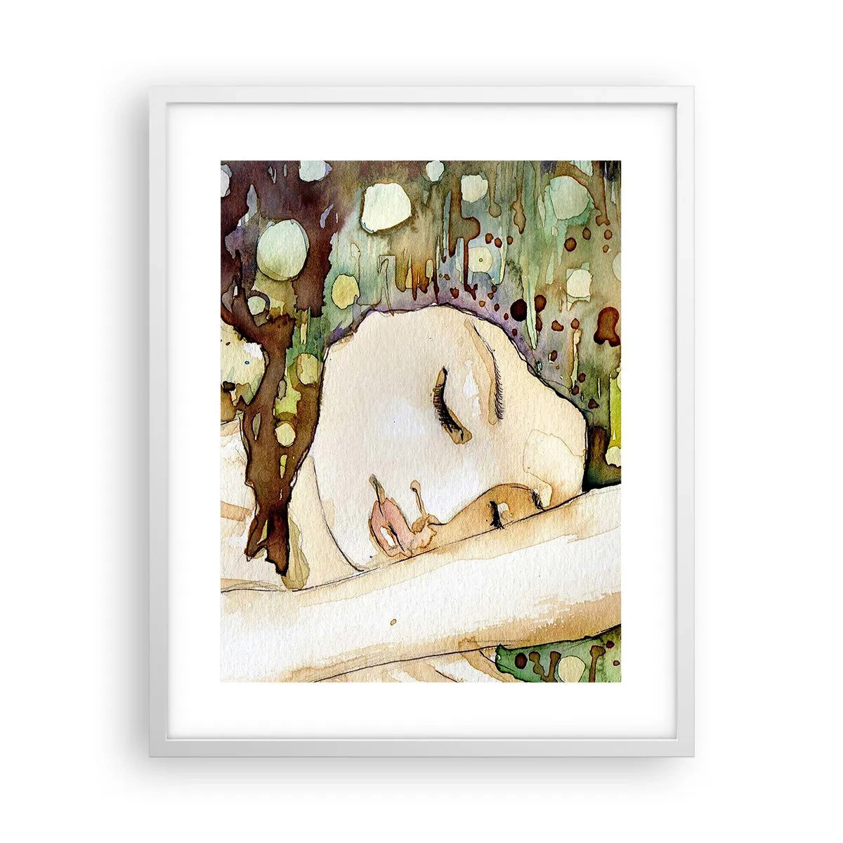 Poster in einem weißen Rahmen - Ein smaragd-violetter Traum - 40x50 cm